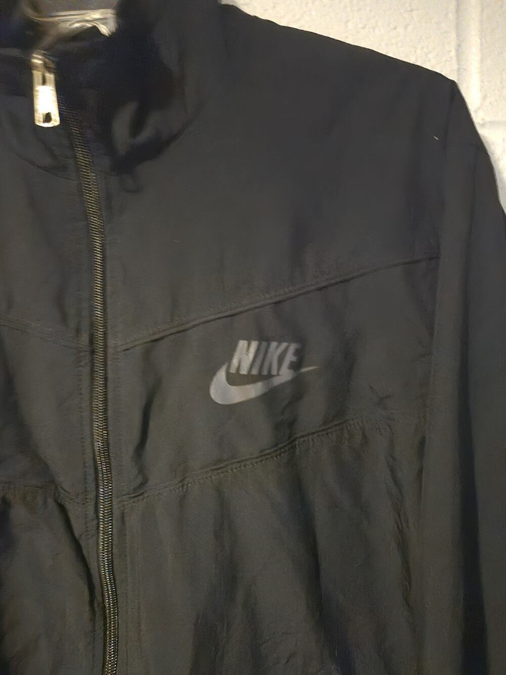 Nike Full Zip Lightweight Jacket Black Size Mens L Used Good Condition